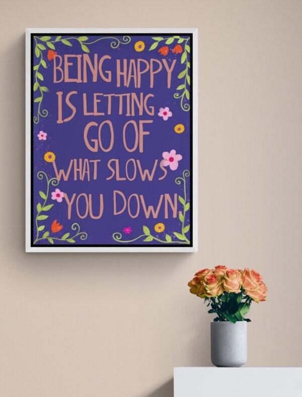 Being Happy Is Letting Go Of What Slows You Down, Choose Happy Svg, Self Love Wall Art, Digital Download - Image 3