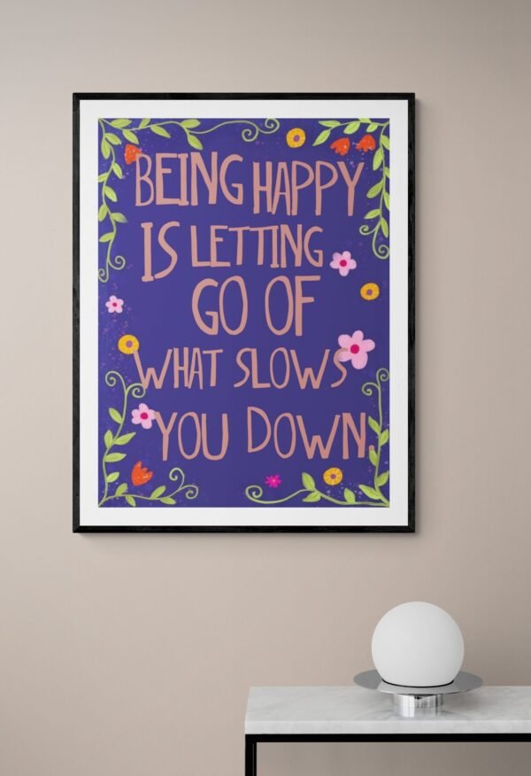 Being Happy Is Letting Go Of What Slows You Down, Choose Happy Svg, Self Love Wall Art, Digital Download - Image 4
