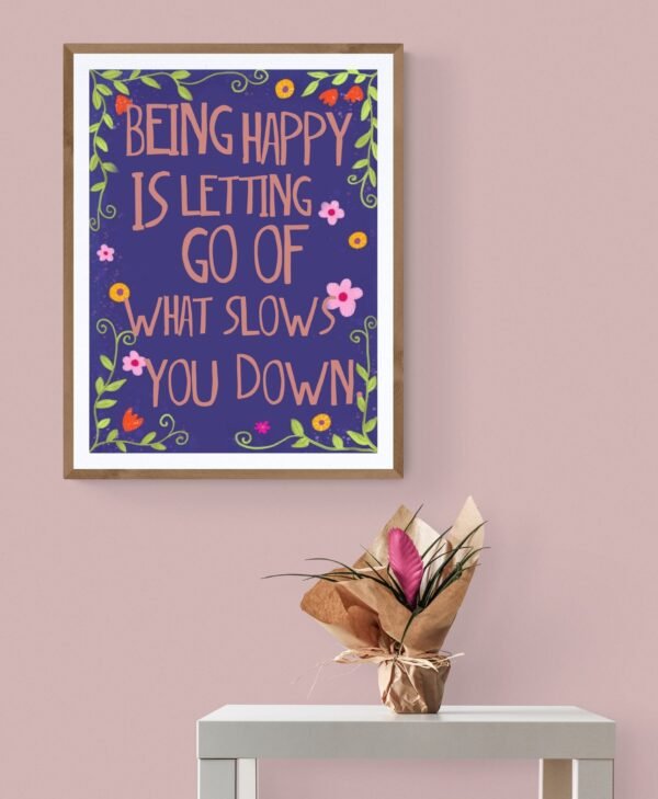 Being Happy Is Letting Go Of What Slows You Down, Choose Happy Svg, Self Love Wall Art, Digital Download - Image 5