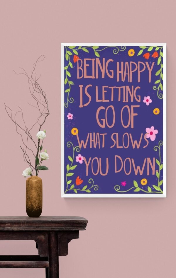 Being Happy Is Letting Go Of What Slows You Down, Choose Happy Svg, Self Love Wall Art, Digital Download - Image 6