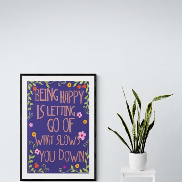 Being Happy Is Letting Go Of What Slows You Down, Choose Happy Svg, Self Love Wall Art, Digital Download - Image 8