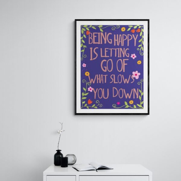 Being Happy Is Letting Go Of What Slows You Down, Choose Happy Svg, Self Love Wall Art, Digital Download - Image 9