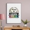 Always Be Happy Digital Wall Art, Digital Download, Happy PRINTABLE Canvas Art, Home Decor Print Art - Image 2