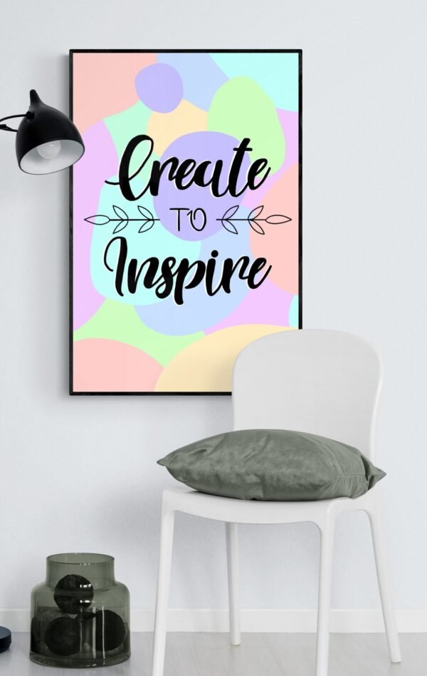 Create To Inspire Print, PRINTABLE Wall Art, Digital Download, Home Decor, Dream Create Inspire - Image 6