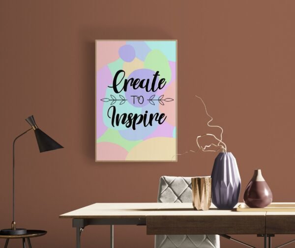 Create To Inspire Print, PRINTABLE Wall Art, Digital Download, Home Decor, Dream Create Inspire - Image 8