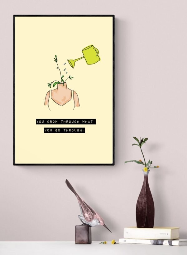 Grow Through What You Go Through Wall Art, Digital Download, Minimalist Print, Inspirational Quote, Mental Health Art, Self Love Print - Image 9