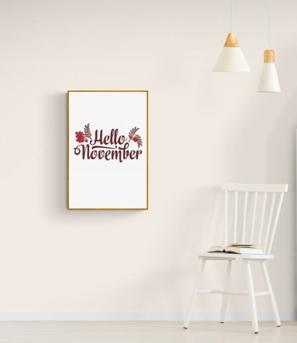 Hello November, Typography Wall Art, Instant Download, Digital Download, Typography Prints - Image 3