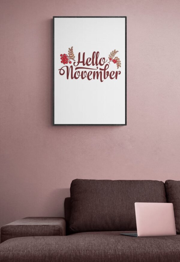 Hello November, Typography Wall Art, Instant Download, Digital Download, Typography Prints - Image 5