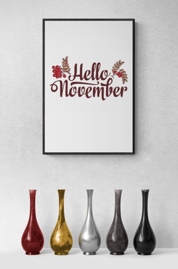 Hello November, Typography Wall Art, Instant Download, Digital Download, Typography Prints - Image 6