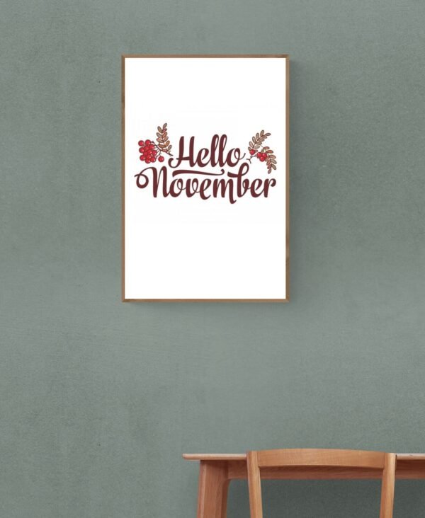 Hello November, Typography Wall Art, Instant Download, Digital Download, Typography Prints - Image 7