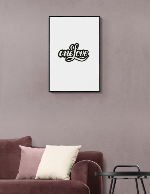 One Love, Typography Wall Art, Instant Download, Digital Download, Typography Prints, Love Quotes, Couple Wall Art