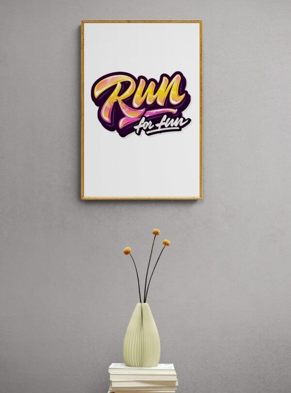 Run for Fun, Typography Wall Art, Instant Download, Digital Download, Typography Prints, Fitness Quotes, Life Quotes - Image 3