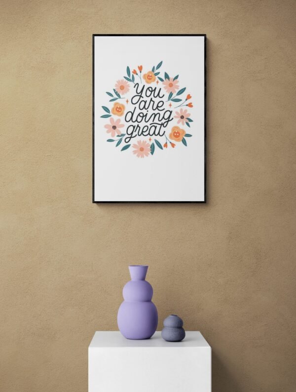 You are doing great, Typography Wall Art, Instant Download, Digital Download, Typography Prints, Self Care, Self Love, Positive Affirmation - Image 4