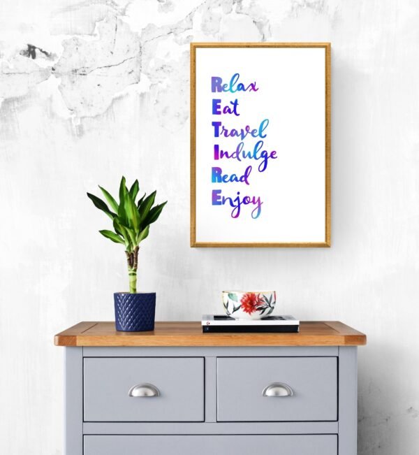 Relax Eat Travel Indulge Read Enjoy, Typography Wall Art, Instant Download, Digital Download, Typography Prints - Image 8