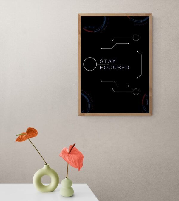 Stay Focused, Typography Wall Art, Instant Download, Digital Download, Typography Prints - Image 2