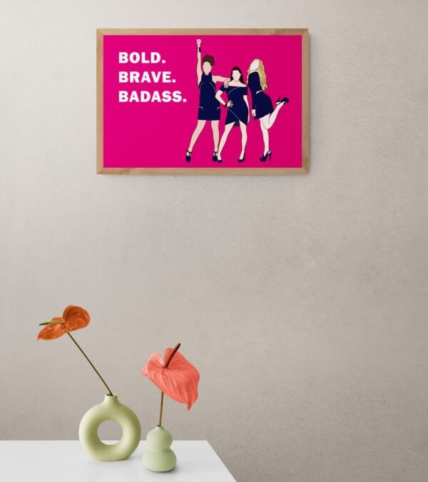 Bold, Brave, Badass, Typography Wall Art, Instant Download, Digital Download, Typography Prints - Image 2