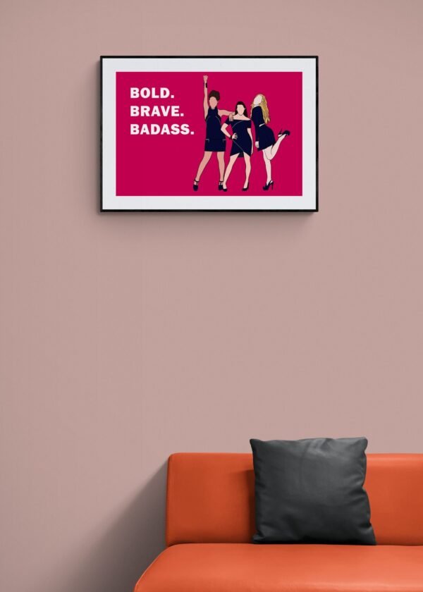 Bold, Brave, Badass, Typography Wall Art, Instant Download, Digital Download, Typography Prints - Image 3