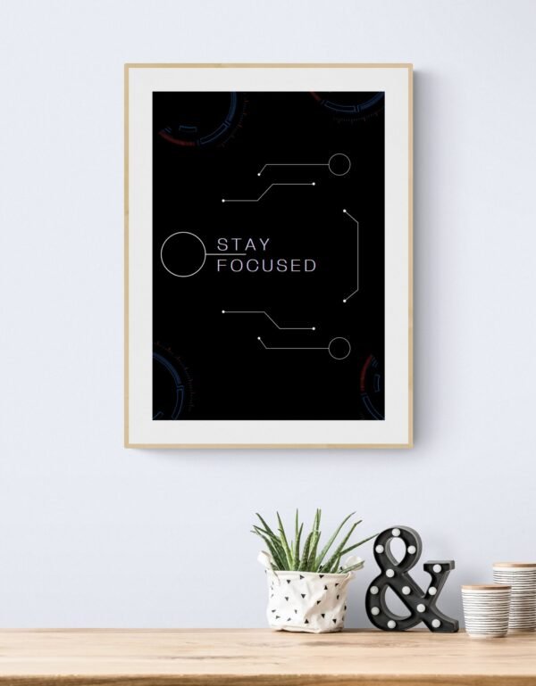 Stay Focused, Typography Wall Art, Instant Download, Digital Download, Typography Prints - Image 4