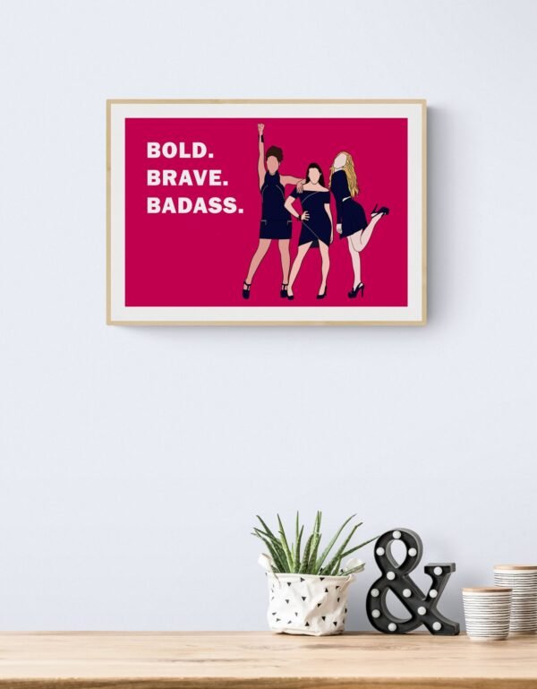 Bold, Brave, Badass, Typography Wall Art, Instant Download, Digital Download, Typography Prints - Image 4