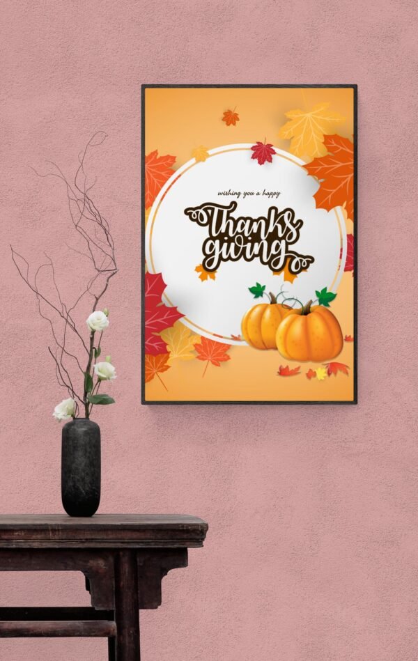 Wishing you a happy Thanksgiving, Typography Wall Art, Instant Download, Digital Download, Typography Prints - Image 6
