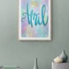 April, Typography Wall Art, Instant Download, Digital Download, Typography Prints