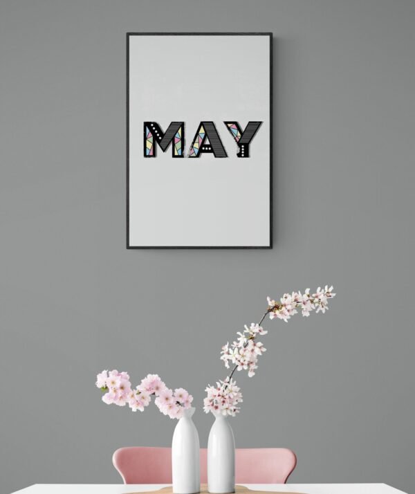 May, Typography Wall Art, Instant Download, Digital Download, Typography Prints - Image 2
