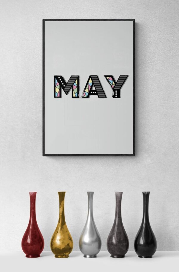 May, Typography Wall Art, Instant Download, Digital Download, Typography Prints - Image 6