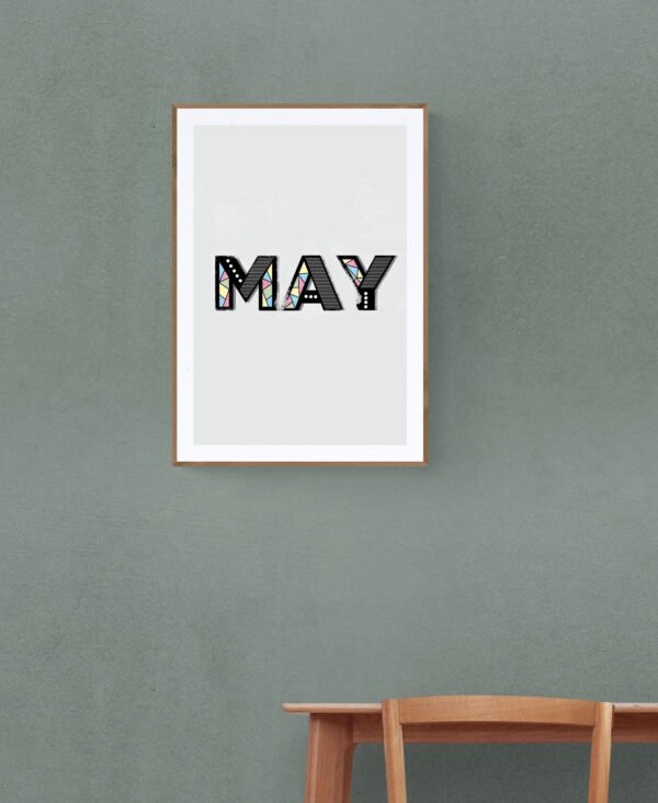 May, Typography Wall Art, Instant Download, Digital Download, Typography Prints - Image 7