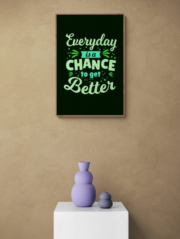 Everyday is a chance to get better, Typography Wall Art, Instant Download, Digital Download, Typography Print, Value Time Quotes, Life Quote - Image 5