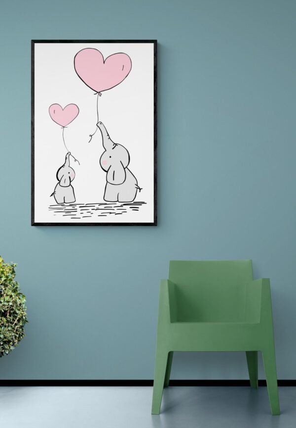 Elephant Mother's Day Anime Print Art, Digital Download, Kids Special Gift - Image 4