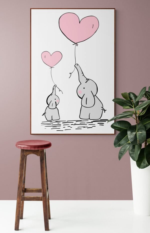 Elephant Mother's Day Anime Print Art, Digital Download, Kids Special Gift - Image 9