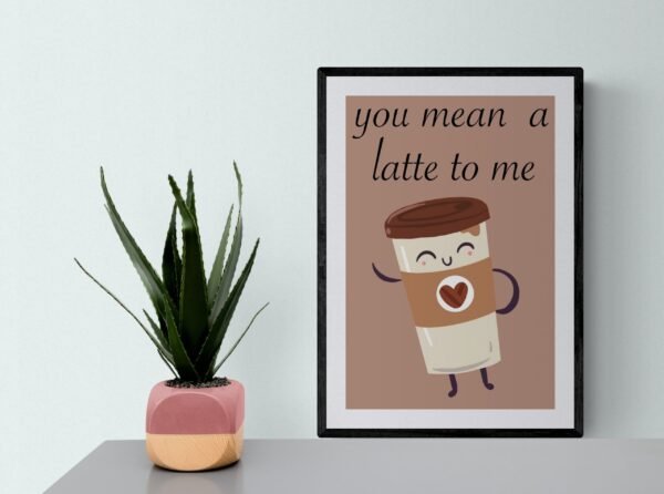 Food Pun Printable Wall Art, Kitchen Wall Art, Digital Download, Art Print, Coffee Lover Gift, Coffee Art, Coffee Print, Latte Art Print