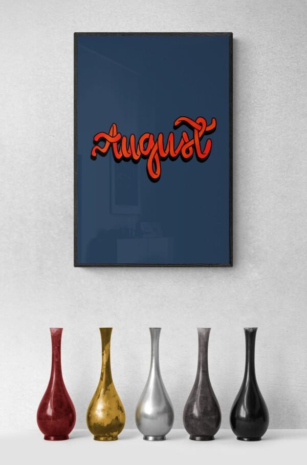 August, Typography Wall Art, Instant Download, Digital Download, Typography Prints - Image 6