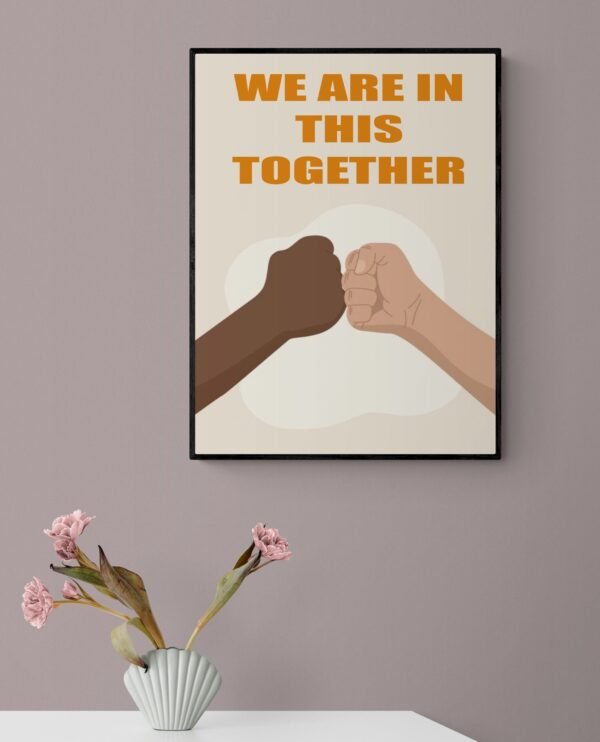 Equality Printable Wall Art, Digital Download, Black And White Hand, Diversity Poster, Diversity Wall Art, Equality Print - Image 2