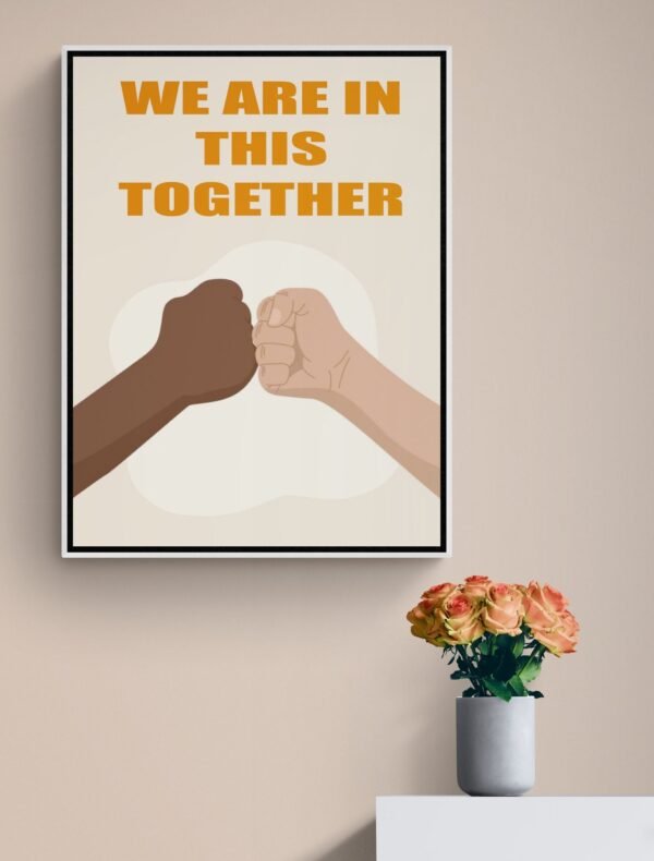 Equality Printable Wall Art, Digital Download, Black And White Hand, Diversity Poster, Diversity Wall Art, Equality Print - Image 3