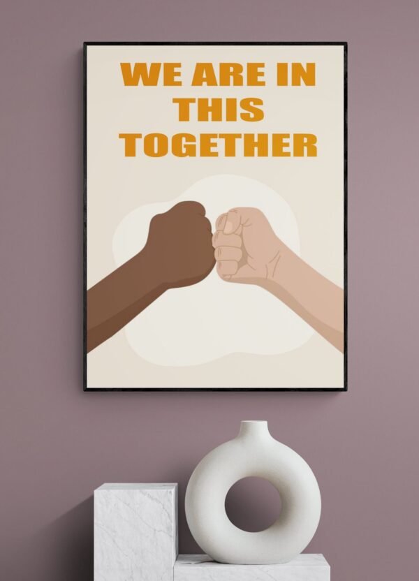 Equality Printable Wall Art, Digital Download, Black And White Hand, Diversity Poster, Diversity Wall Art, Equality Print - Image 4