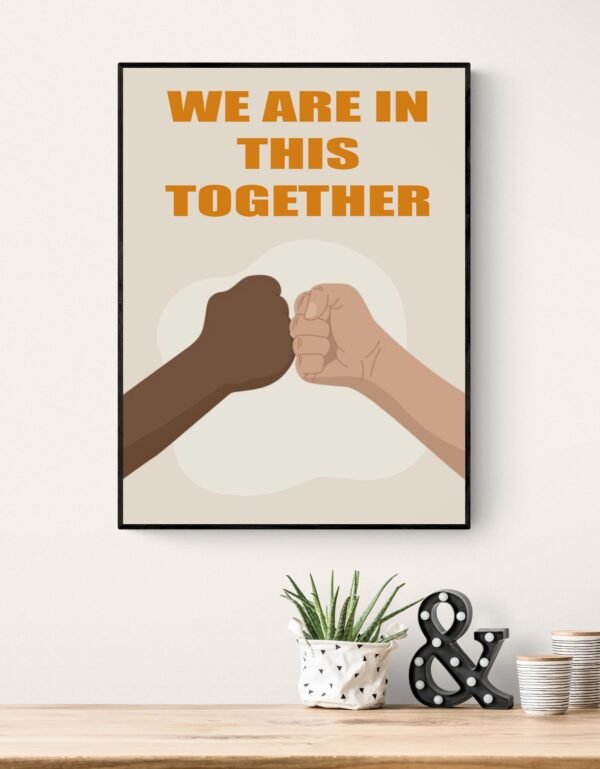 Equality Printable Wall Art, Digital Download, Black And White Hand, Diversity Poster, Diversity Wall Art, Equality Print - Image 5