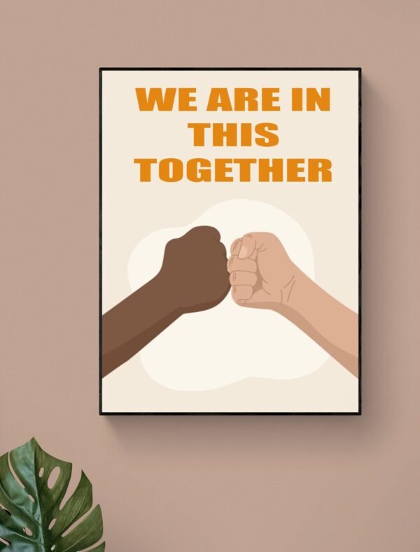 Equality Printable Wall Art, Digital Download, Black And White Hand, Diversity Poster, Diversity Wall Art, Equality Print - Image 6