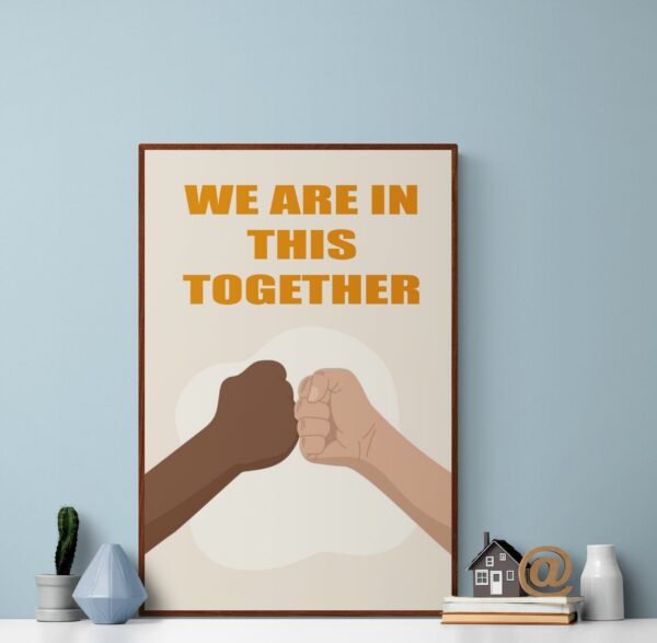 Equality Printable Wall Art, Digital Download, Black And White Hand, Diversity Poster, Diversity Wall Art, Equality Print - Image 7