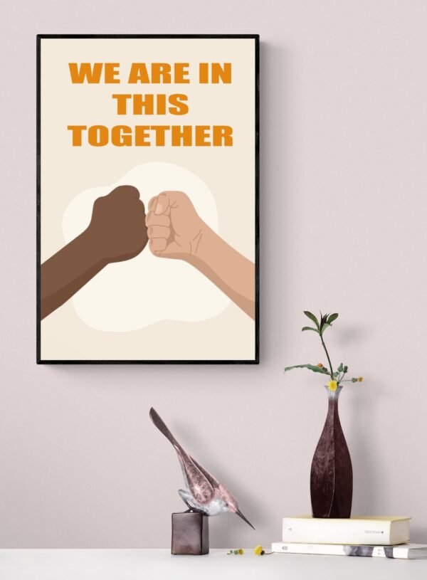 Equality Printable Wall Art, Digital Download, Black And White Hand, Diversity Poster, Diversity Wall Art, Equality Print - Image 8