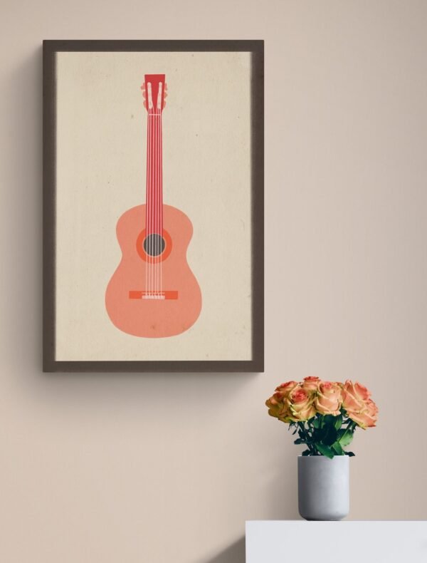 Guitar Wall Art, Guitar Print, Digital Download, Guitar Wall Decor, Guitar Artwork, Guitar Lover Gift, Abstract Guitar Art, Guitar Printable - Image 3