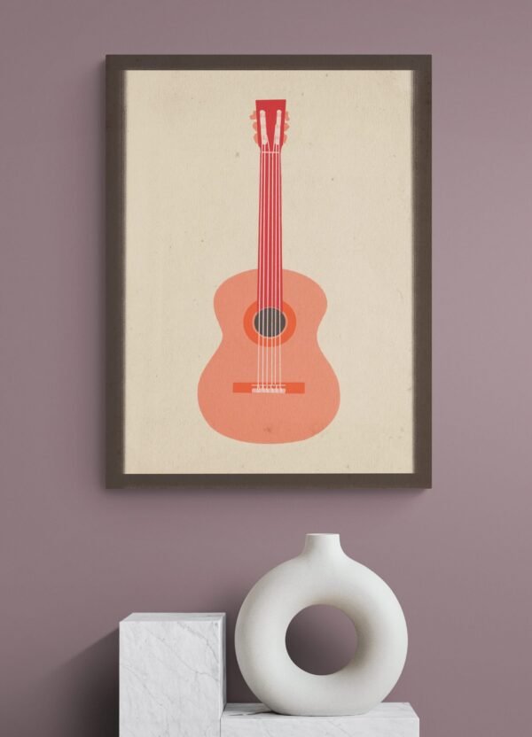 Guitar Wall Art, Guitar Print, Digital Download, Guitar Wall Decor, Guitar Artwork, Guitar Lover Gift, Abstract Guitar Art, Guitar Printable - Image 4
