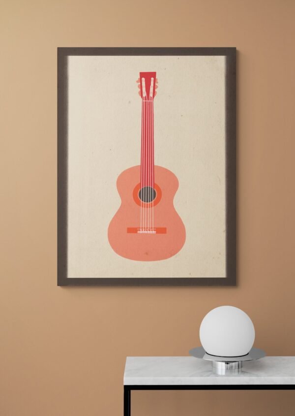 Guitar Wall Art, Guitar Print, Digital Download, Guitar Wall Decor, Guitar Artwork, Guitar Lover Gift, Abstract Guitar Art, Guitar Printable - Image 5