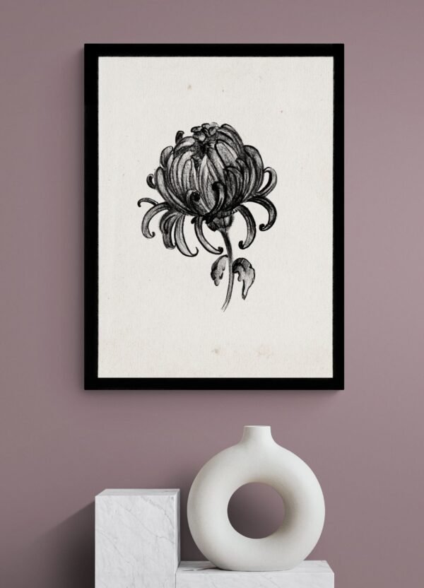Chrysanthemum Art, Chrysanthemum Print, Flower Wall Art, Printable Wall Art, Digital Download, Flower Print, Wall Hanging, Floral Wall Art - Image 2