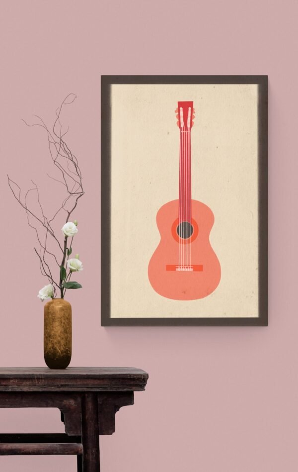 Guitar Wall Art, Guitar Print, Digital Download, Guitar Wall Decor, Guitar Artwork, Guitar Lover Gift, Abstract Guitar Art, Guitar Printable - Image 8