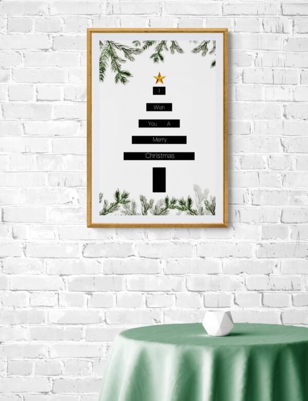Christmas Wall Art, Digital Download, Christmas Printable, Instant Prints, Christmas Party Background, Christmas Wall Frames, Wall Art - Image 2