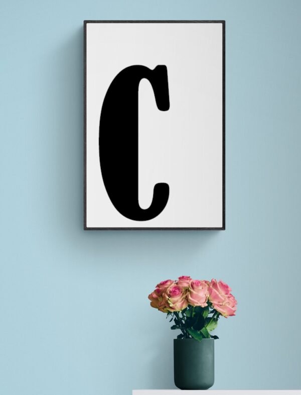 Letter C, Typography Wall Art, Instant Download, Printable Wall Art, Digital Download, Digital Typography Prints, Typography font