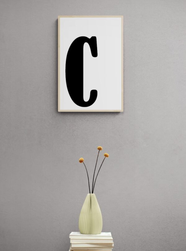 Letter C, Typography Wall Art, Instant Download, Printable Wall Art, Digital Download, Digital Typography Prints, Typography font - Image 2