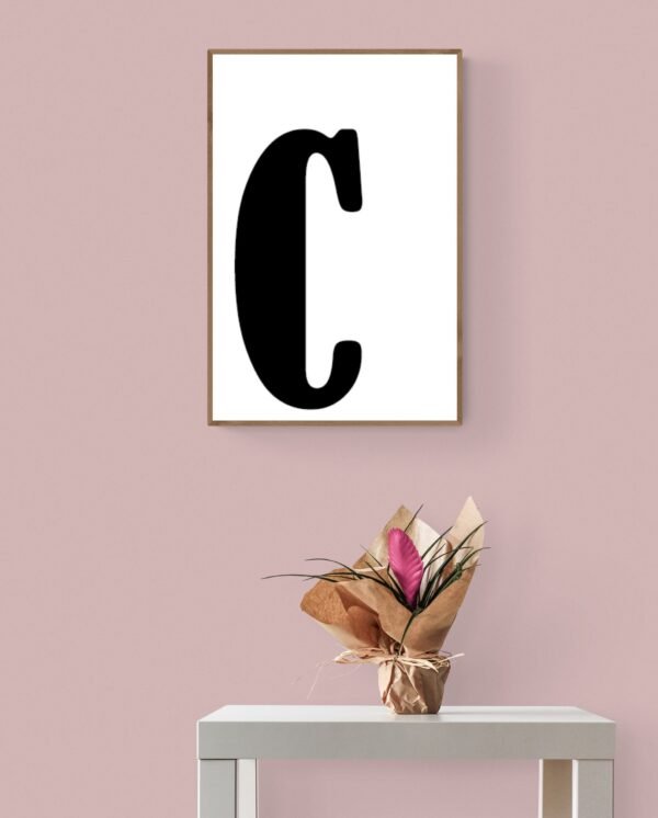 Letter C, Typography Wall Art, Instant Download, Printable Wall Art, Digital Download, Digital Typography Prints, Typography font - Image 3