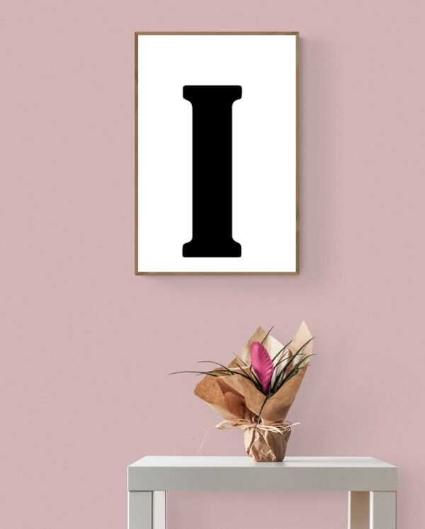 Letter I, Typography Wall Art, Instant Download, Printable Wall Art, Digital Download, Digital Typography Prints, Typography font
